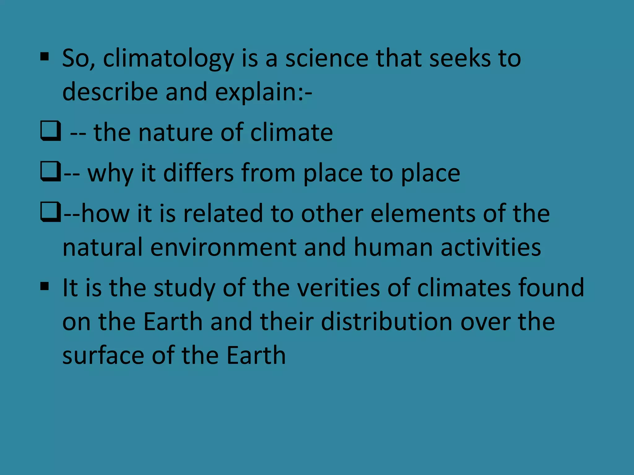 Climatology Nature Defination And Scope Pdf