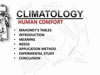 • MAHONEY’S TABLES
• INTRODUCTION
• MEANING
• NEEDS
• APPLICATION METHOD
• EXPERMENTAL STUDY
• CONCLUSION
 