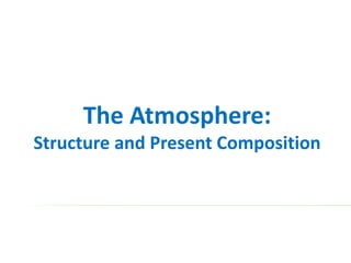 The Atmosphere:
Structure and Present Composition
 