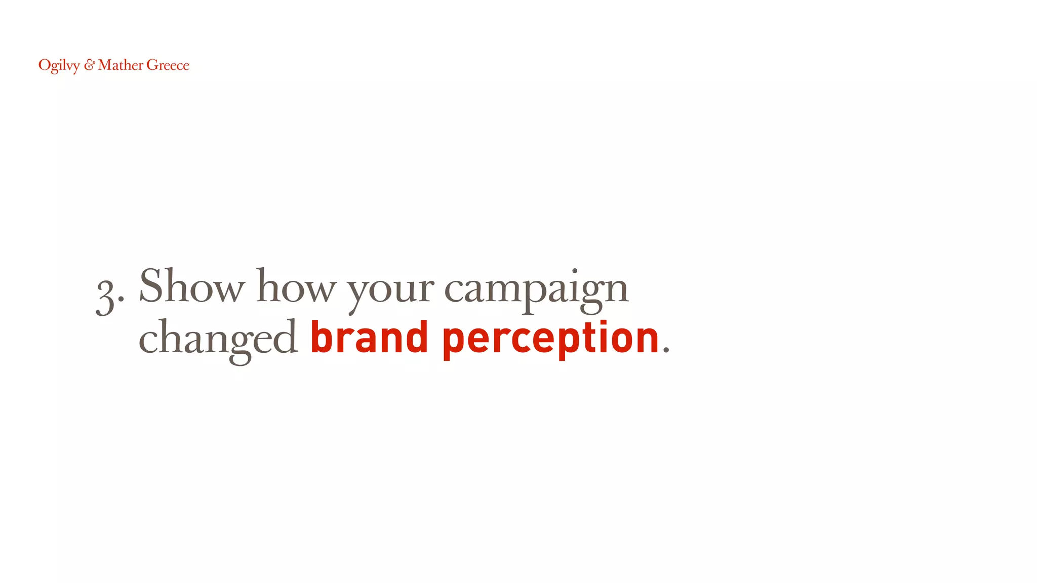 3. Show how your campaign
changed brand perception.
 