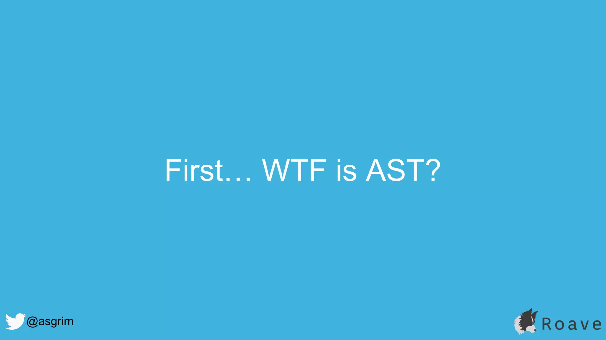 @asgrim
First… WTF is AST?
 