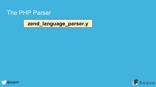 @asgrim
The PHP Parser
zend_language_parser.y
 