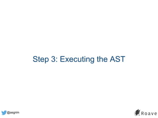 @asgrim
Step 3: Executing the AST
 