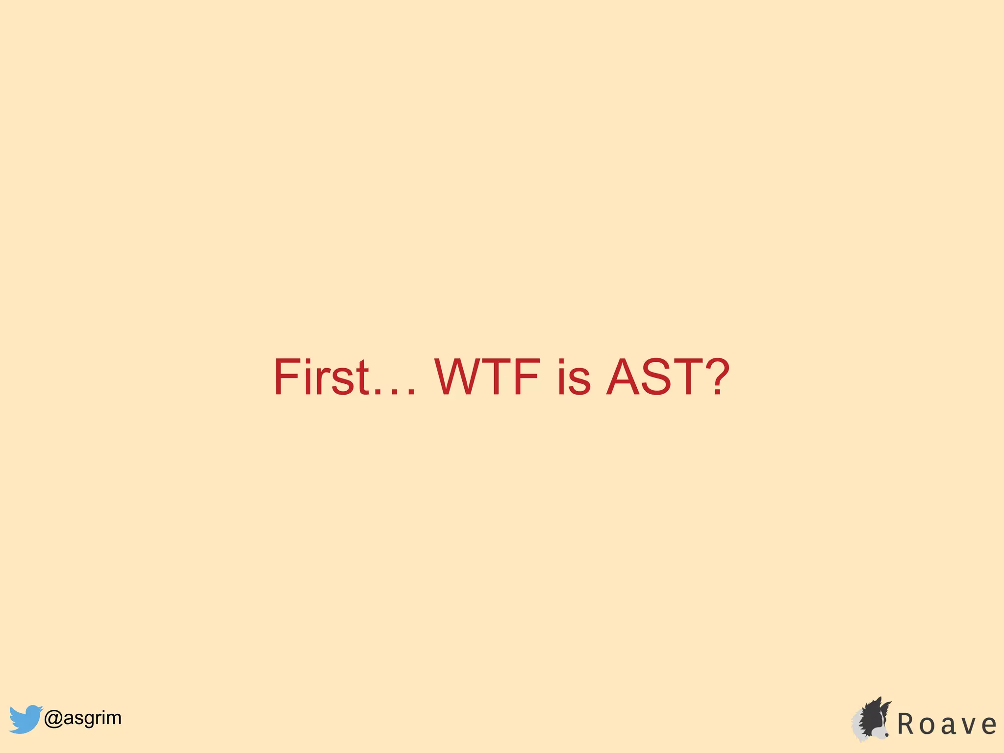 @asgrim
First… WTF is AST?
 