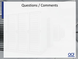 Questions / Comments
 