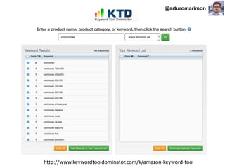 #ClinicSEO @oriolm - @arturomarimon - @jordiobdotcomhttp://www.keywordtooldominator.com/k/amazon-keyword-tool
@arturomarimon
 