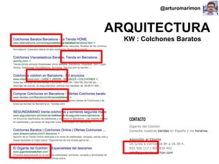 #ClinicSEO @oriolm - @arturomarimon - @jordiobdotcom
ARQUITECTURA
KW : Colchones Baratos
@arturomarimon
 
