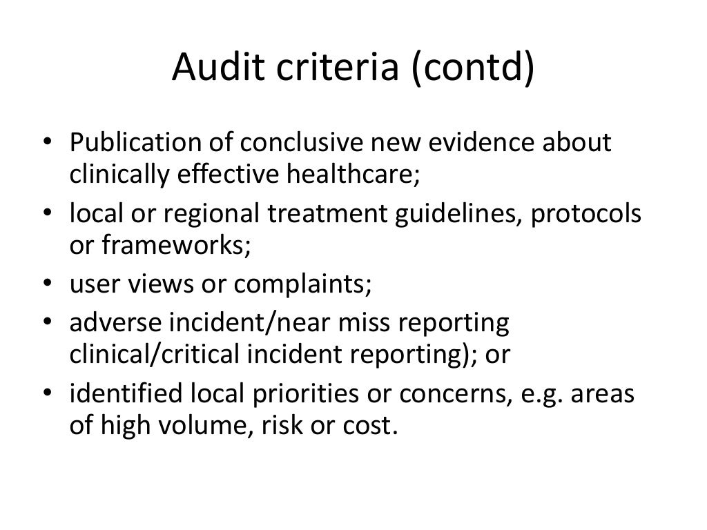 Clinical audit