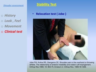 Teste Job Clinical examination in shoulder disease | PDF