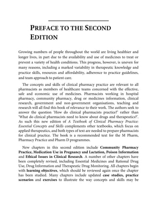 A Textbook of Clinical-Pharmacy, Essential concepts and skills | PDF
