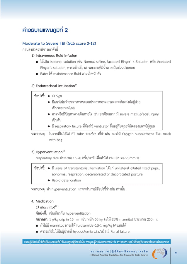 Clinical Practice Guidelines for Traumatic Brain Injury 2556