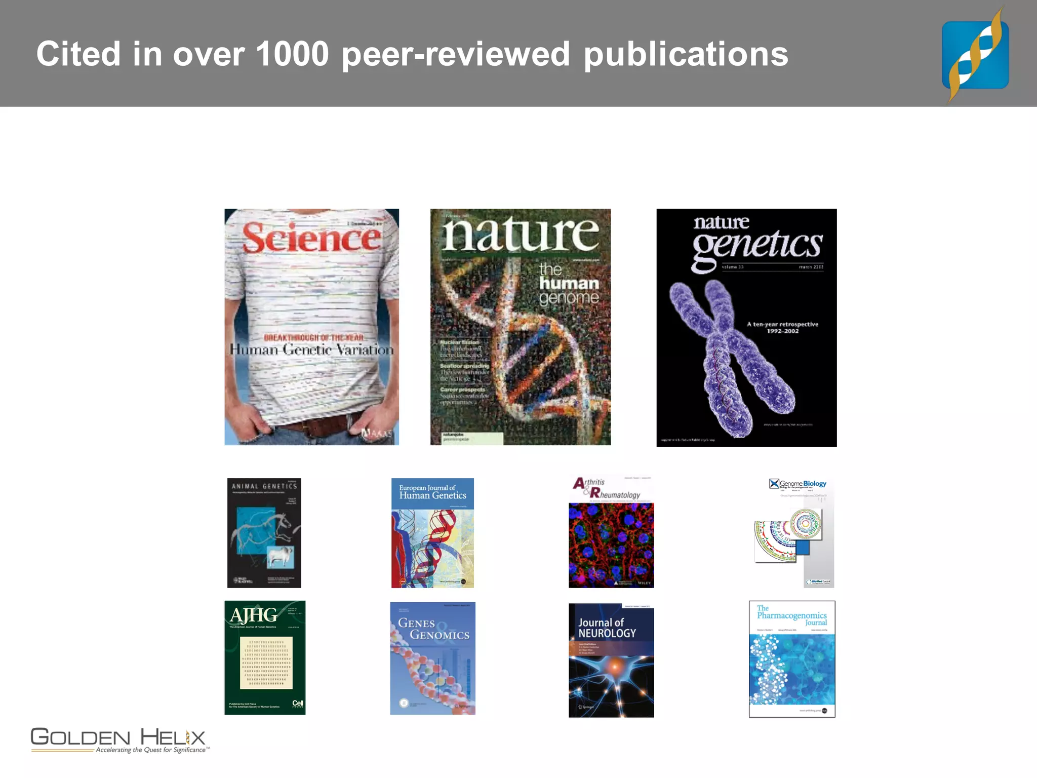 Cited in over 1000 peer-reviewed publications