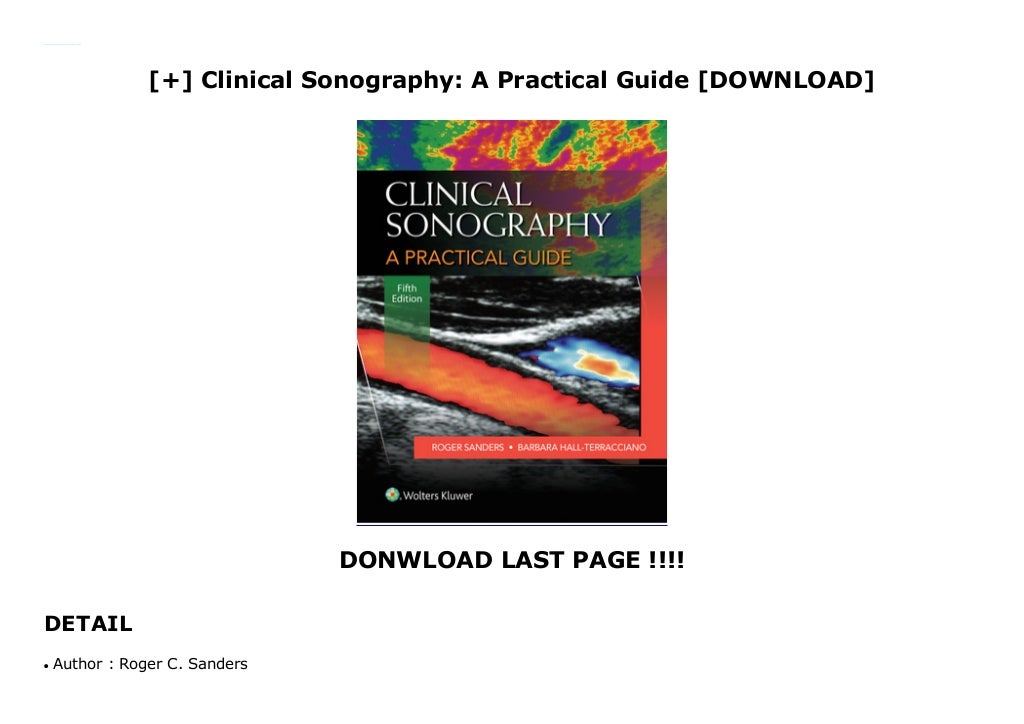 Clinical Sonography A Practical Guide [DOWNLOAD]