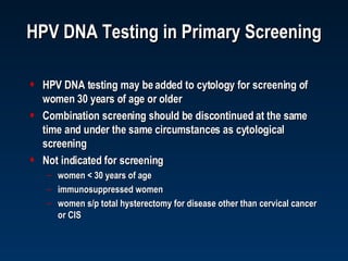 Clinical Uses of HPV Testing | PPT