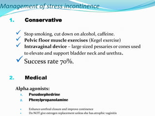 Stress Incontinence Algorithm Clinical approach to urinary incontinence | PPTX