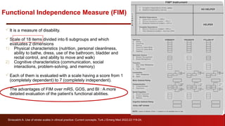 Fim Exercise Sheet.pdf Clinical Assessment of stroke and stroke scales | PPTX