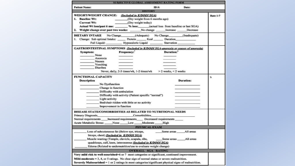 Clinical assessment tools in hospitals