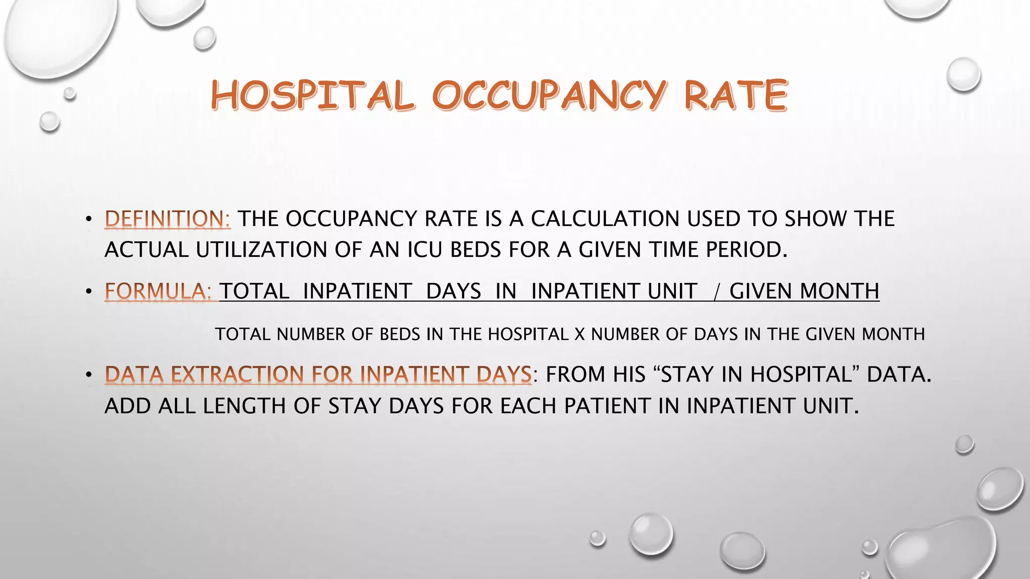 Clinical audit and hospital key performance indicators for bed