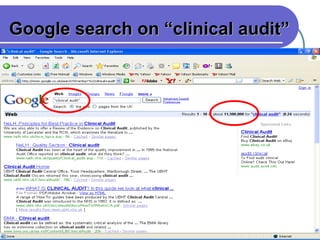 3
Google search on “clinical audit”
 