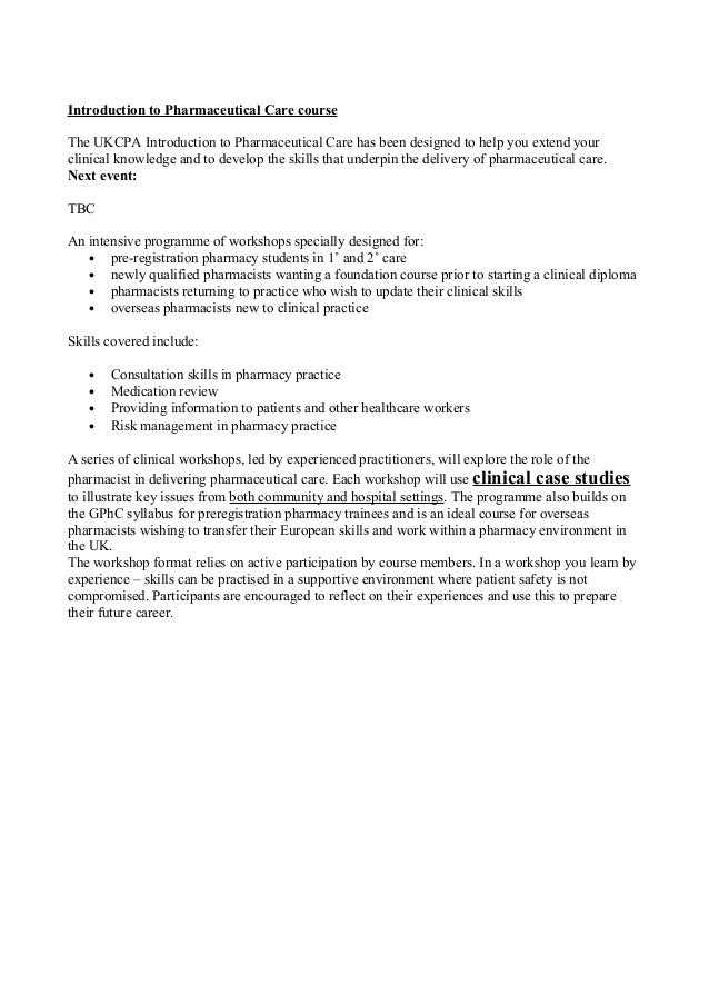 clinical case study for pharmacists free download