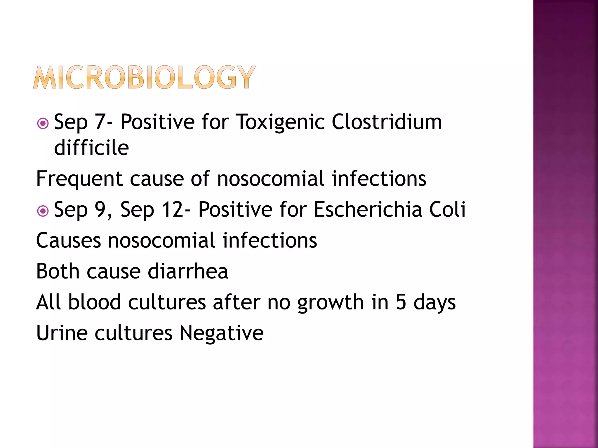 Total Protein Low – malabsorption
Total Bilirubin High- liver disease
Calcium Low- Vitamin D deficinecy
Chloride High- Intake IV
Sodium Low- renal loss
Albumin low- liver disease, nephrotic syndrome
AST High- liver disease
BUN High- kidney disease
Creatinine High- kidney disease
 