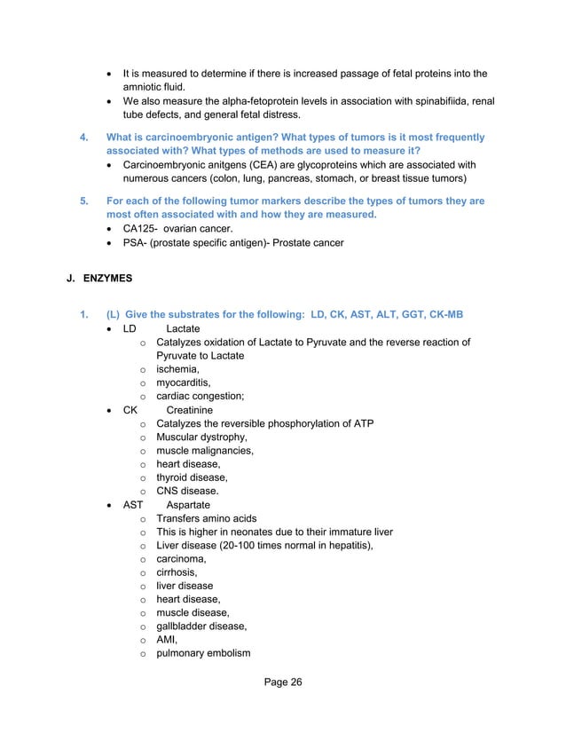 Clinical chemistry review sheet for mlt certification and ascp PDF