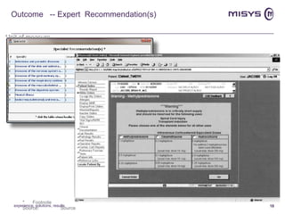 Outcome  -- Expert  Recommendation(s) experience, solutions, results 