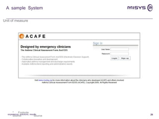 A  sample  System experience, solutions, results 