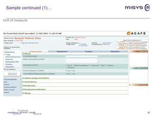 Sample continued (1)… experience, solutions, results 