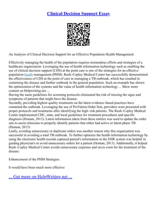 Clinical Decision Support System Impacts On Healthcare System | PDF