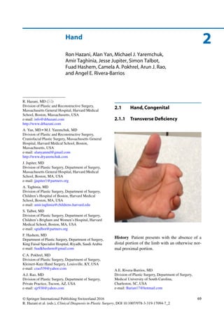 Clinical diagnosis in plastic surgery | PDF