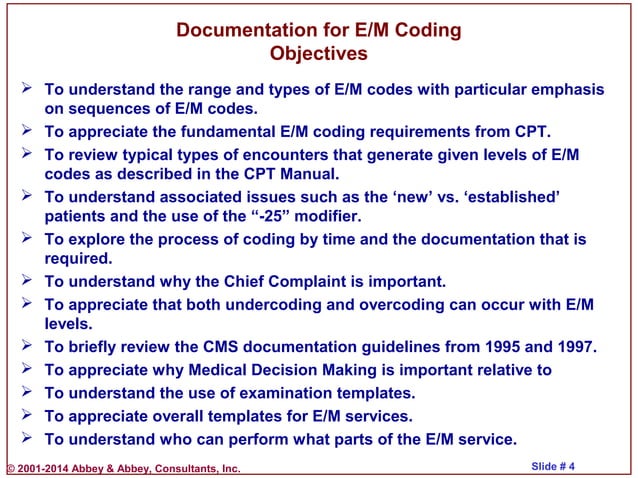 Clinical Documentation Improvement for Physician E/M Coding | PPT