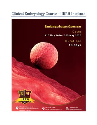 Clinical Embryology Course - IIRRH Institute
 