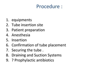 Clinical emergency procedures Chest Tube | PPT