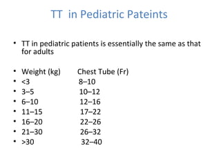 Pateints Trunk Clinical emergency procedures Chest Tube | PPT