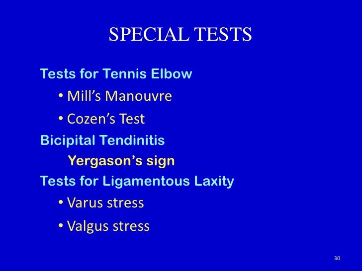Clinical examination of elbow joint