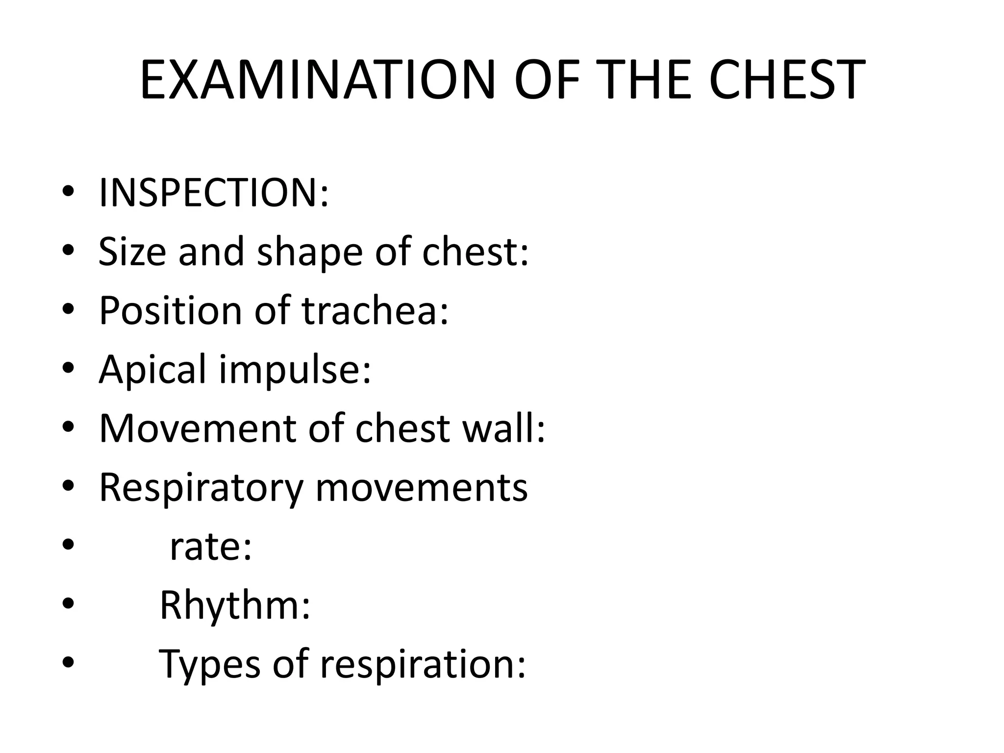 Clinical examination o the respiratory system | PPTX