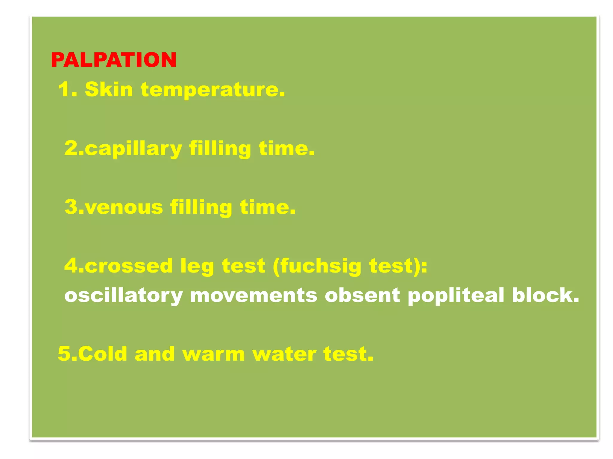 Clinical examination peripheral vascular disease | PPTX