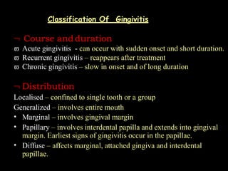 Clinical features of gingivitis | PPTX