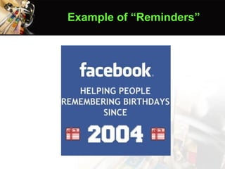 Example of “Reminders”
 