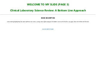 Pdf Download Clinical Laboratory Science Review A Bottom Line Pdf Download Clinical Laboratory Science Review A Bottom Line