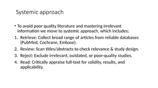 Systemic Check Clinical literature evaluation (1).pptx. | PPTX