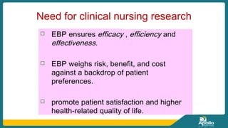 Need for clinical nursing research
 