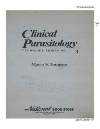 Clinical parasitology
Badival, Janela Fe P.
Page
| 1
 