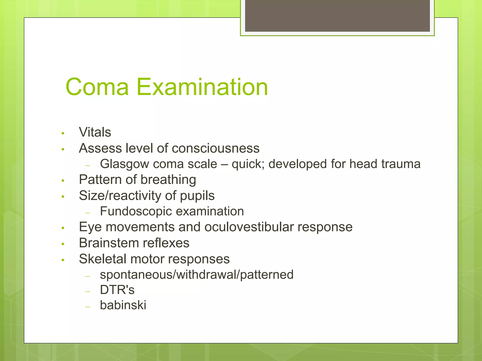 Clinical path phys(neurologic coma) | PPTX