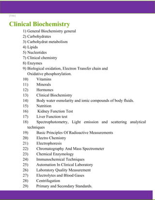 Clinical pathology Notes | PDF