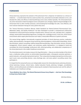 Clinical Pharmacist Excellence Manual – Global Standards for Patient ...