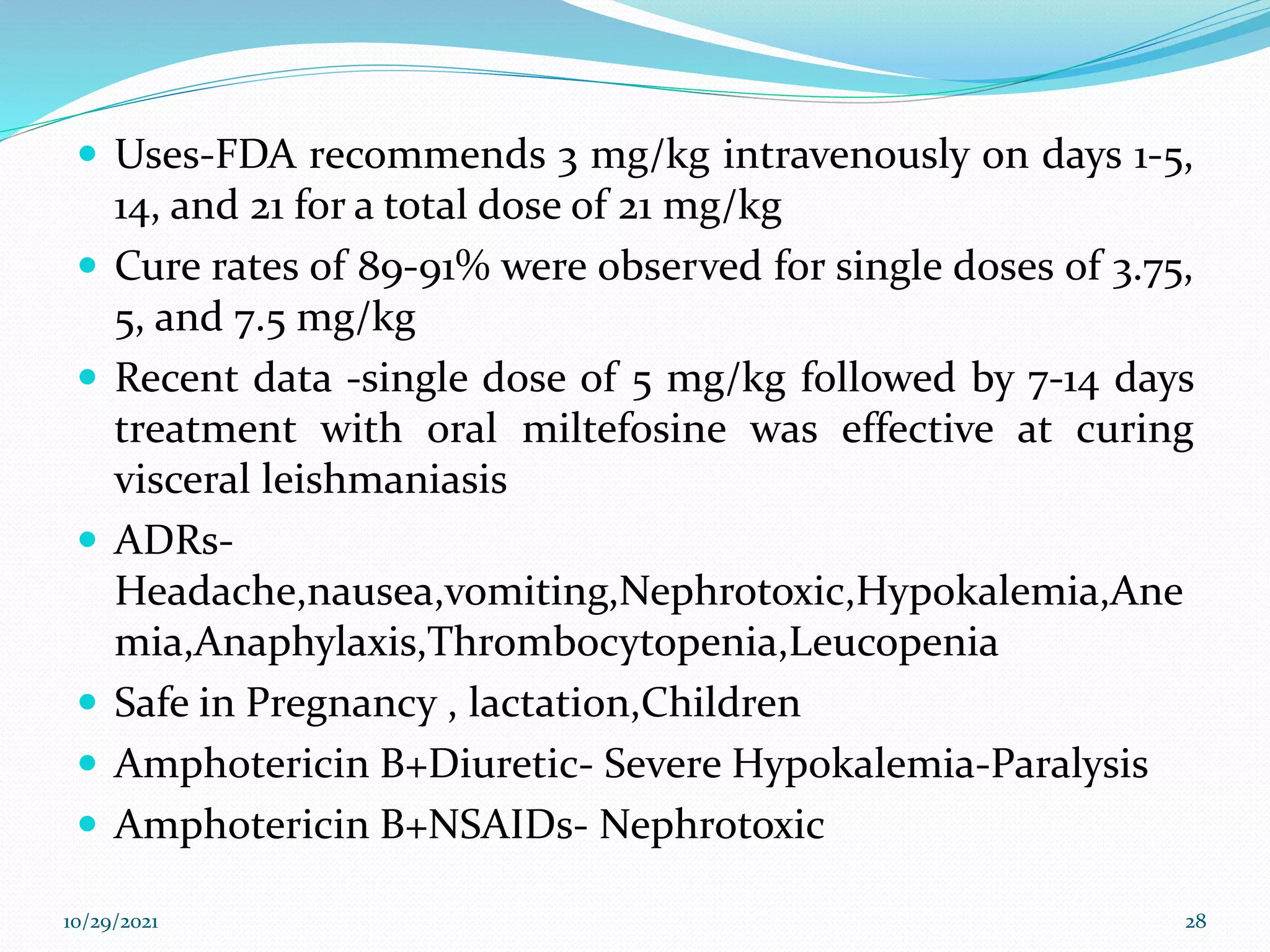 Clinical pharmacology of drugs used in leishmaniasis | PPTX