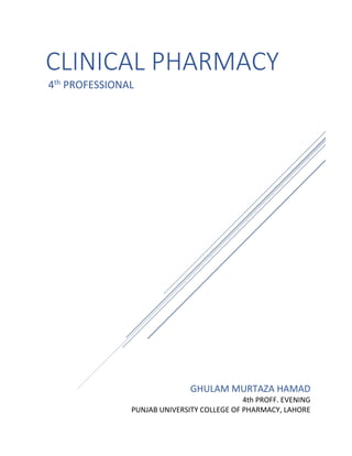 Clinical pharmacy complete notes | PDF