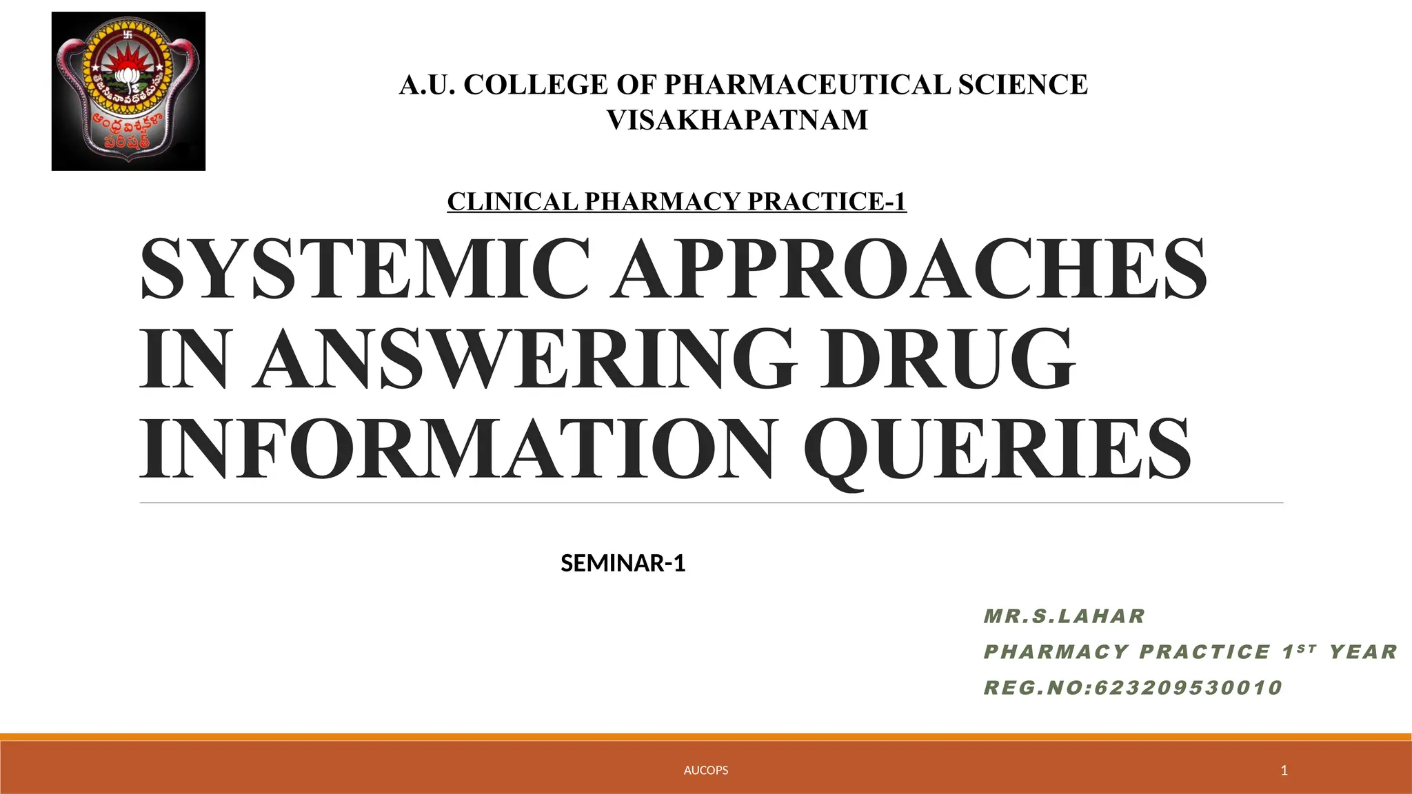 Systemic approaches in answering drug information queries (DIC) | PPTX
